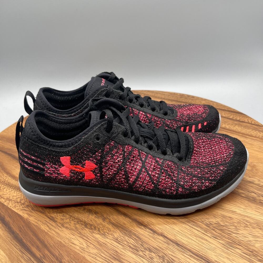 Under Armour UA Threadborne Fortis 3 Shoes Womens Size 7.5 Black Pink Running